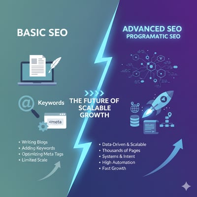 Basic SEO vs Advanced SEO: Programmatic SEO Guide | Webbuket-featured