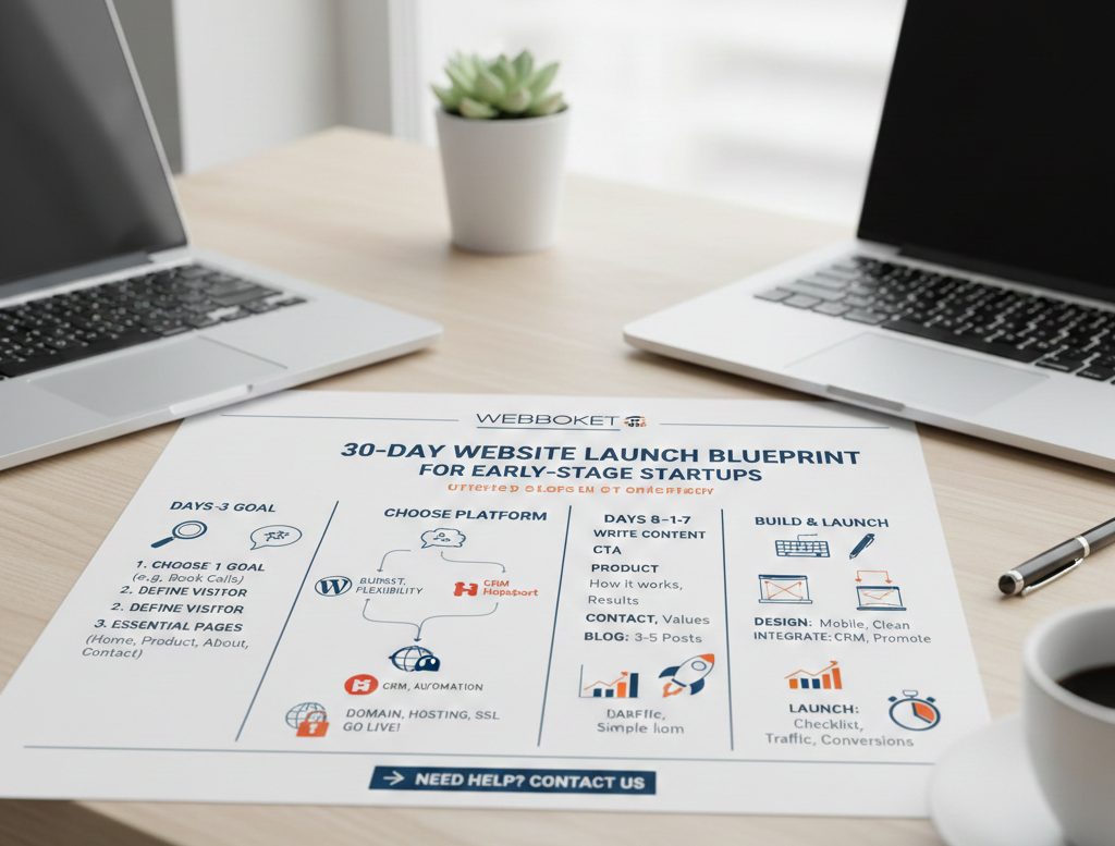 Startup Website Launch: A 30-Day Blueprint for Founders | Webbuket